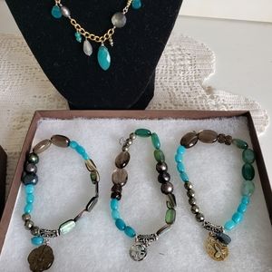Silpada Mixed Stone Bracelet - set of 3